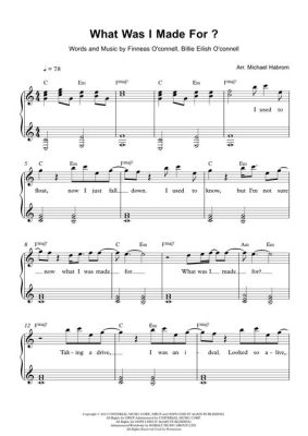 What Was I Made For Piano Sheet Music: A Symphony of Emotions and Creativity